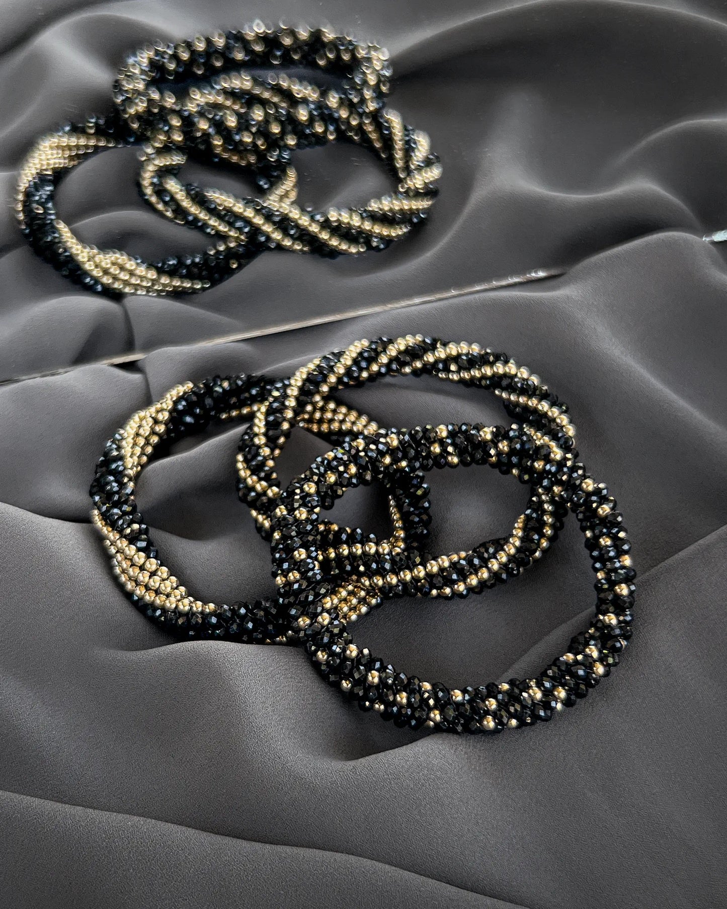Elizabeth Black Spinel & Gold Bracelet