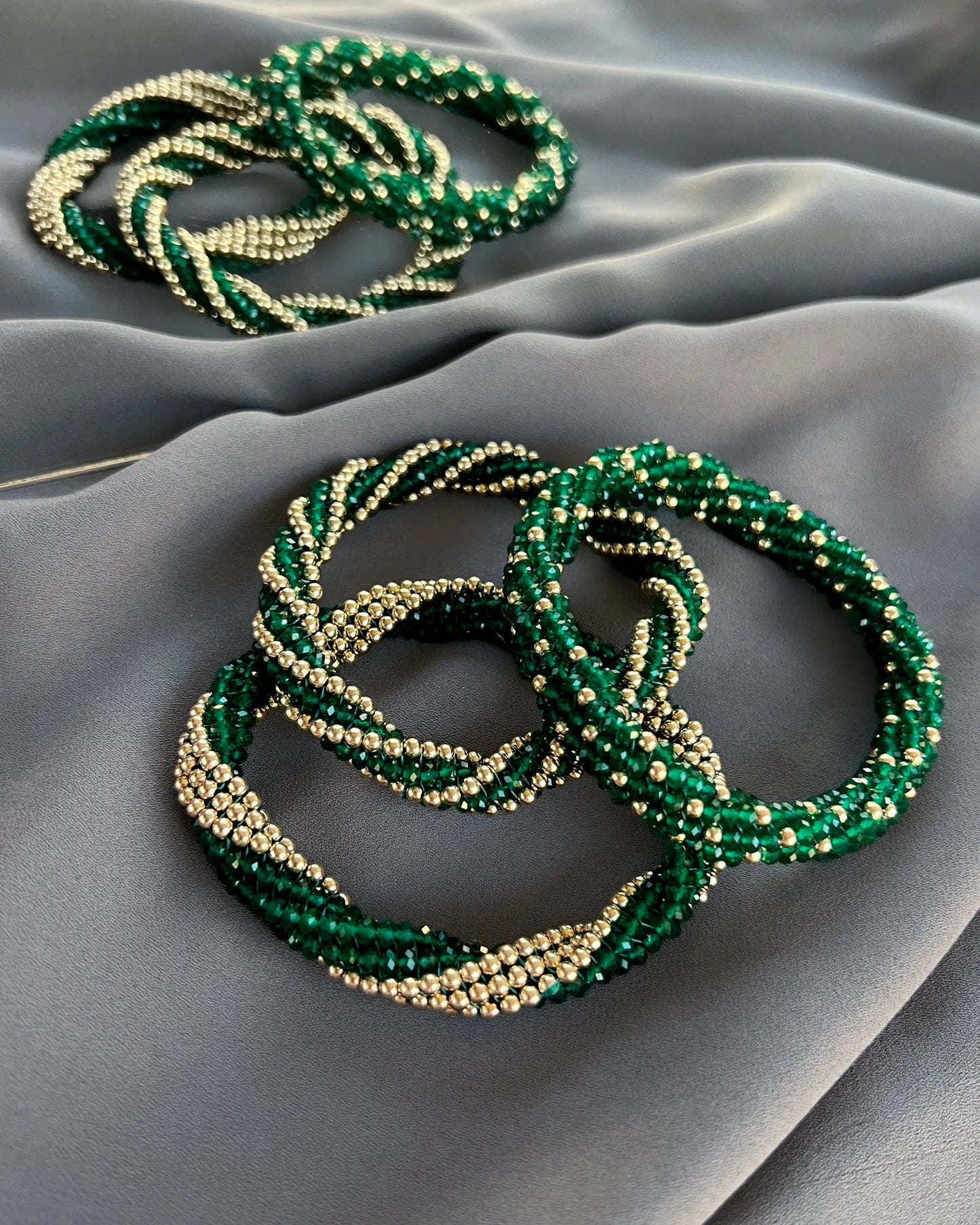 Rita Green Agate & Gold Bracelet