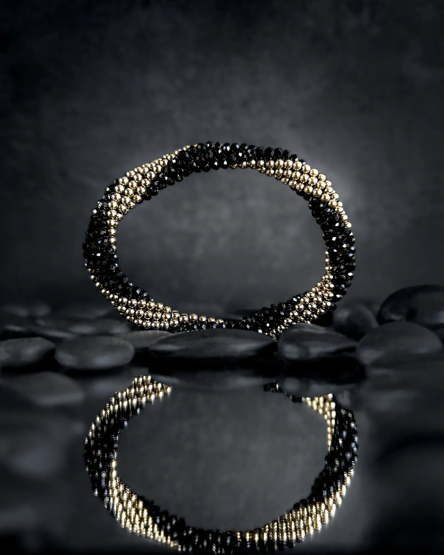 Elizabeth Black Spinel & Gold Bracelet