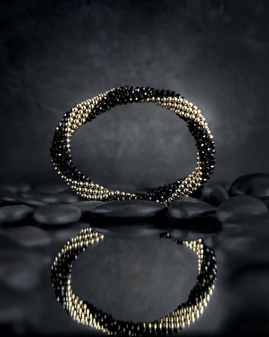 Elizabeth Black Spinel & Gold Bracelet