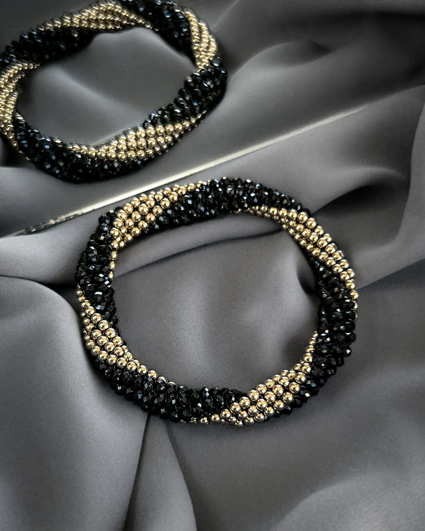 Elizabeth Black Spinel & Gold Bracelet