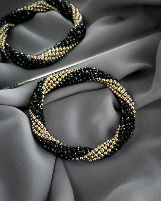 Elizabeth Black Spinel & Gold Bracelet