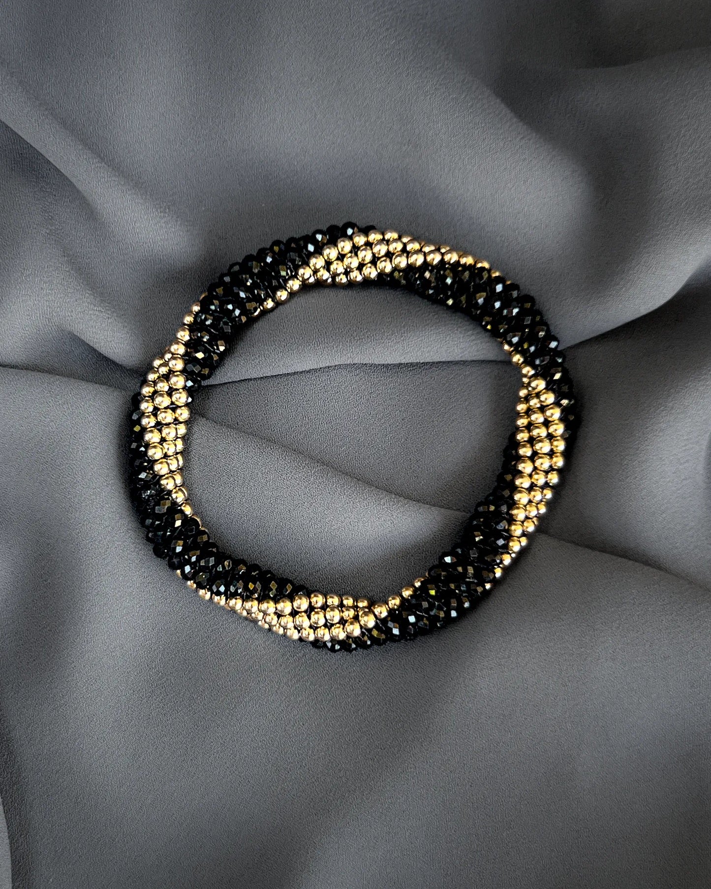 Elizabeth Black Spinel & Gold Bracelet