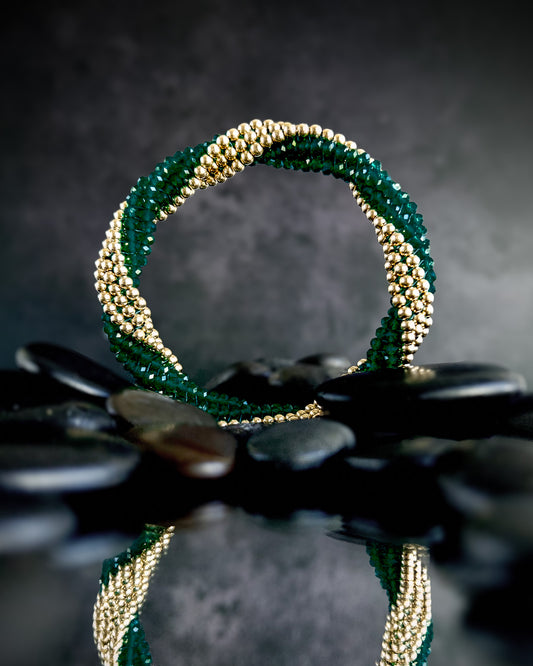 Elizabeth Green Agate & Gold Bracelet