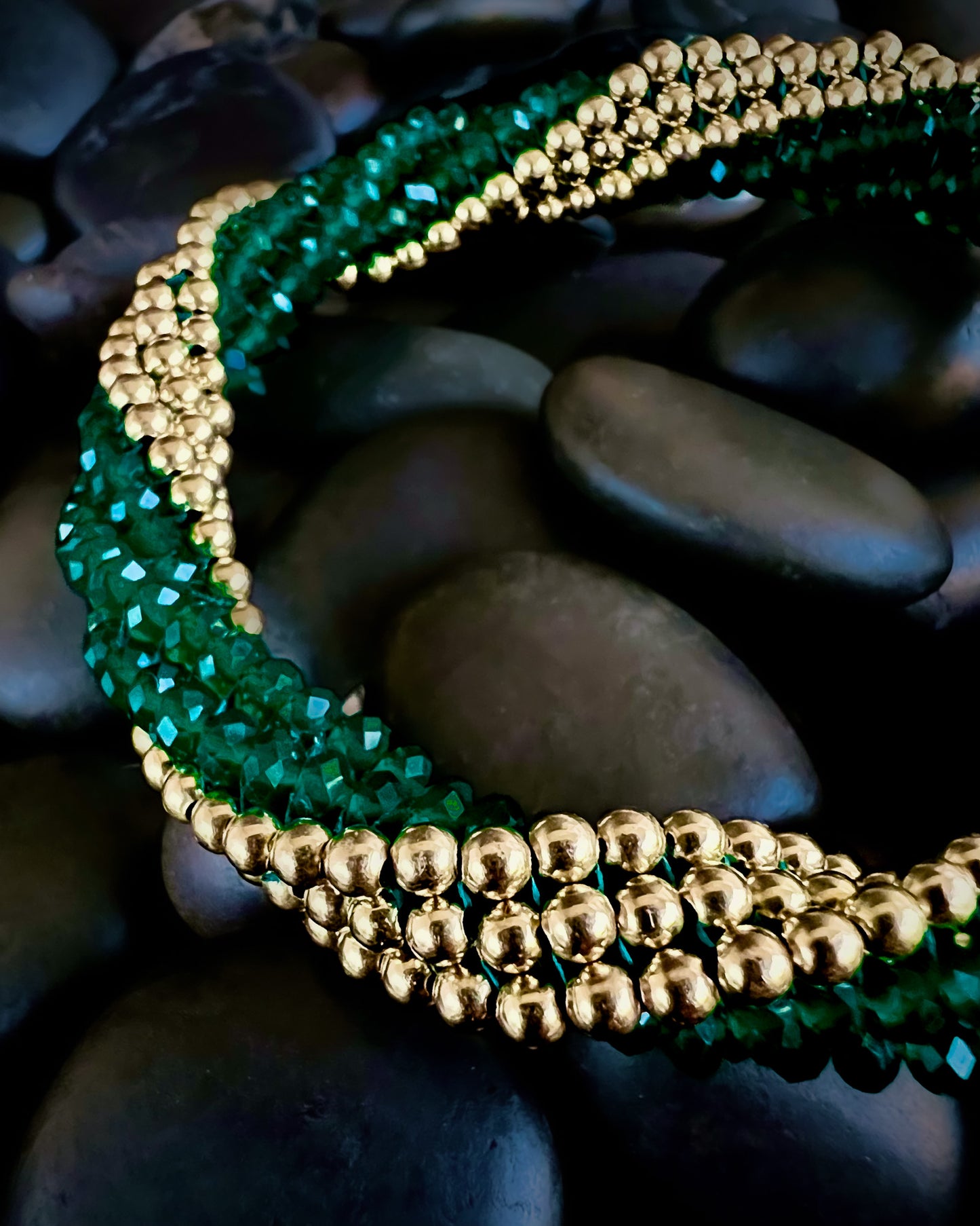 Elizabeth Green Agate & Gold Bracelet