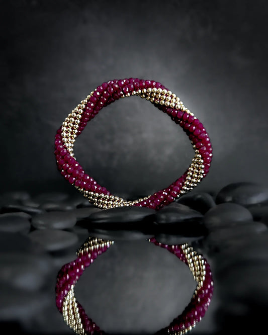 Elizabeth Ruby & Gold Bracelet