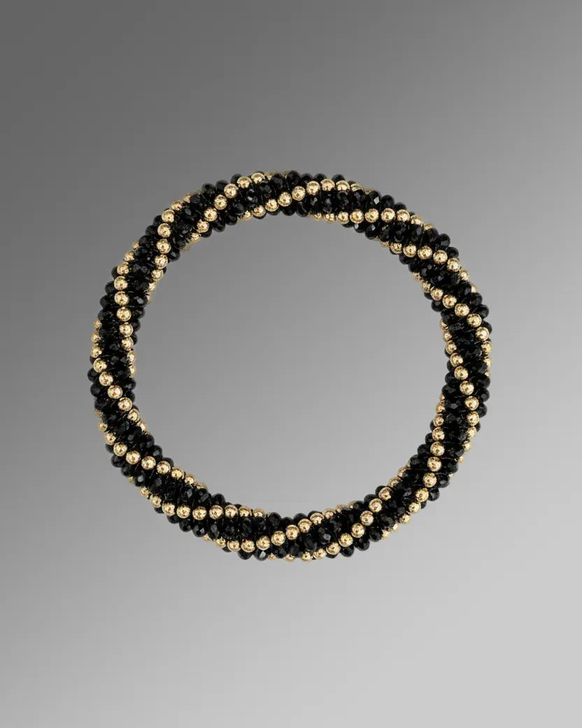 Rita Black Spinel & Gold Bracelet