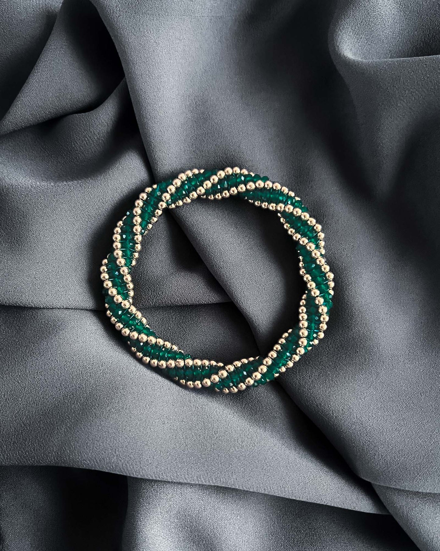 Rita Green Agate & Gold Bracelet