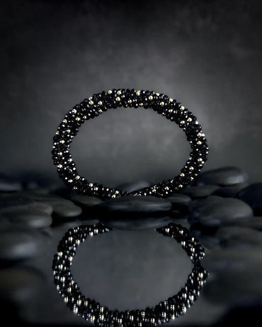 Sophia Black Spinel & Gold Bracelet