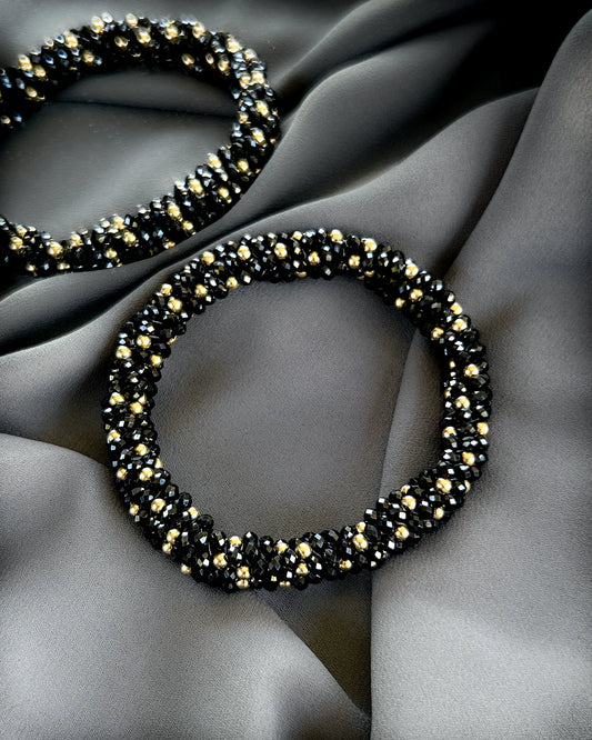 Sophia Black Spinel & Gold Bracelet