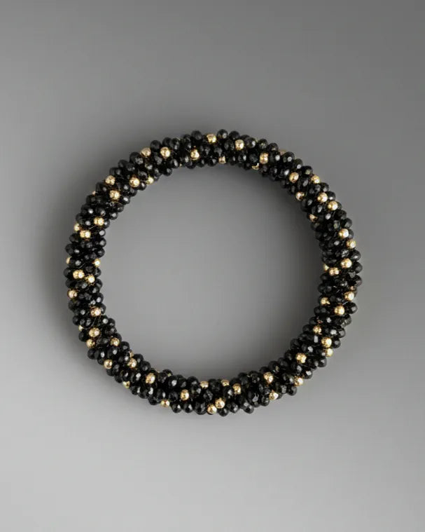 Sophia Black Spinel & Gold Bracelet