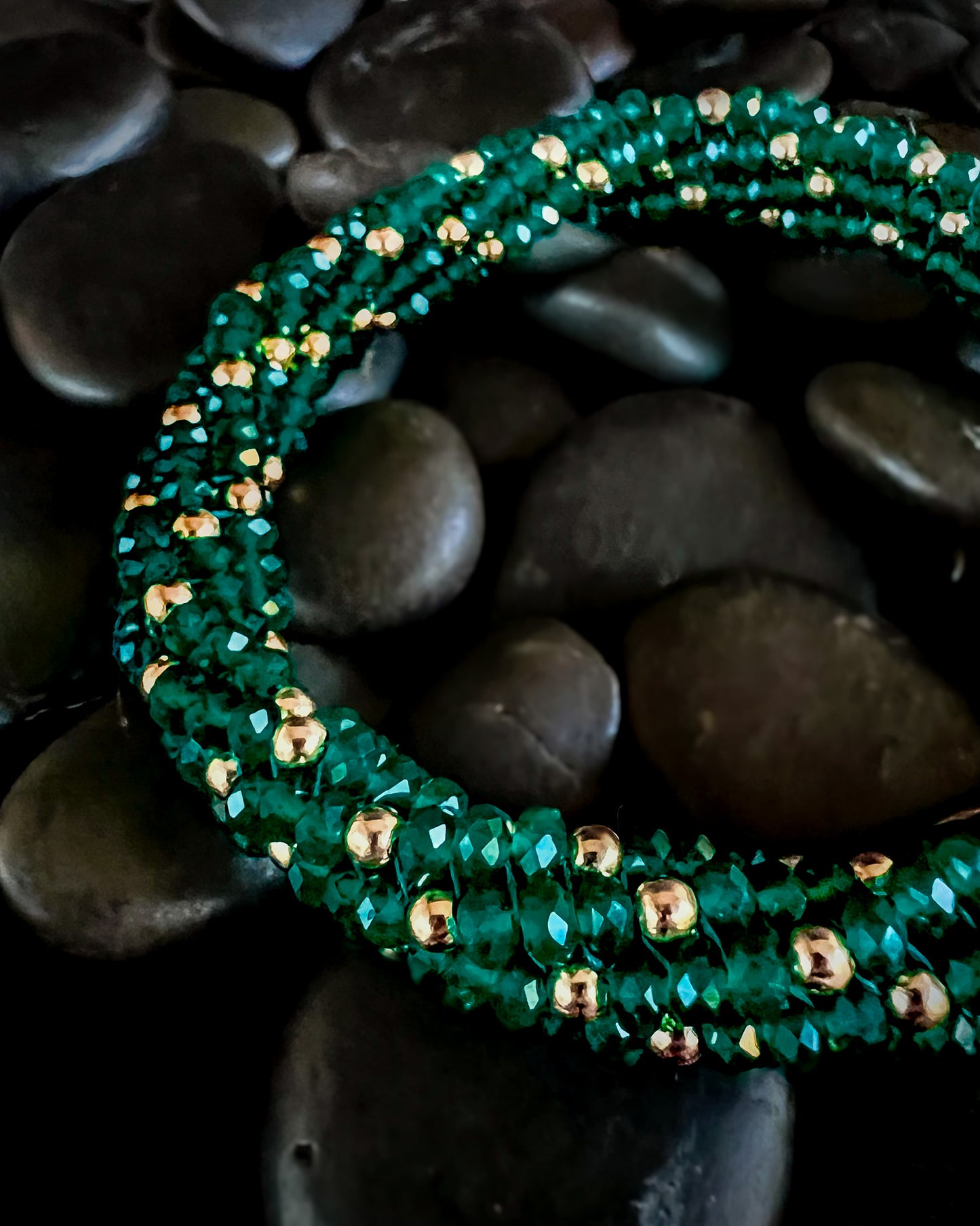 Sophia Green Agate & Gold Bracelet